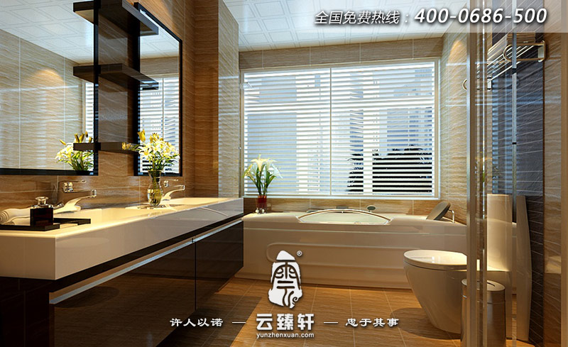 新中式風格裝修衛(wèi)生間樣板房